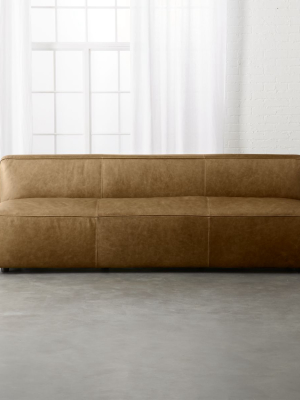 Lenyx Saddle Leather Armless Sofa