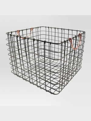 Large Wire Milk Crate With Handles Copper - Threshold™