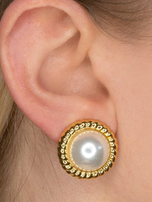 Gold Twist And Cultura Pearl Clip Earrings