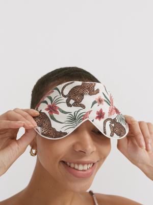 Cotton Luxe Eye Mask Soleia Leopard Print Cream