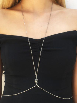 Silver Hot Bod Body Chain, Pyrite