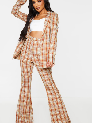 Multi Check Print Extreme Flare Pants