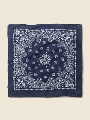 Traditional Paisley Bandana - Navy