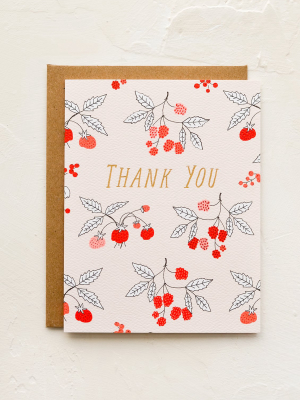 Raspberries Thank You Card