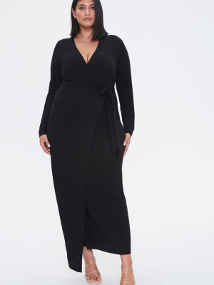 Plus Size Maxi Wrap Dress