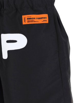 Heron Preston Logo Printed Drawstring Shorts