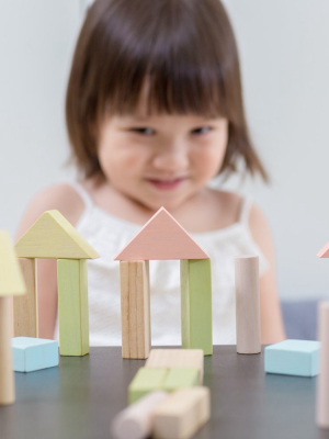 Wooden Blocks Set 40-piece - Pastel