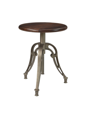 Bristol Industrial Round Adjustable Stool Brown - Treasure Trove