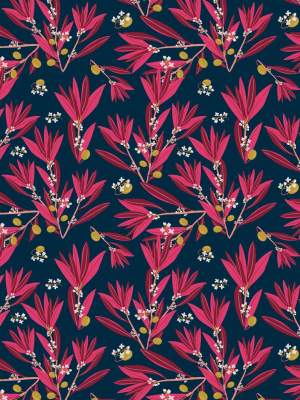 Olive Dapple Wallpaper In Fuchsia Night From The Wallpaper Republic Collection By Milton & King