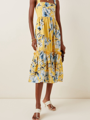 Julia Printed Tiered Cotton-poplin Midi Dress