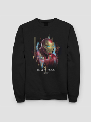 Women's Iron Man Portrait Fleece Sweatshirt (juniors') - Black