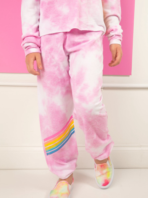 Pink Tie Dye Rainbow Sweatpants