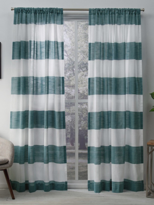 Set Of 2 Darma Rod Pocket Light Filtering Window Curtain Panels - Exclusive Home