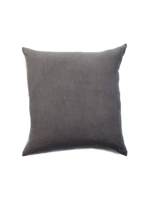 Simple Square Linen Pillow Dark Grey