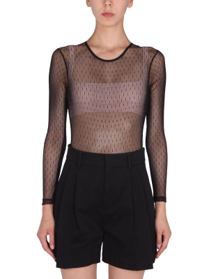 Redvalentino Stretch Point D'esprit Bodysuit