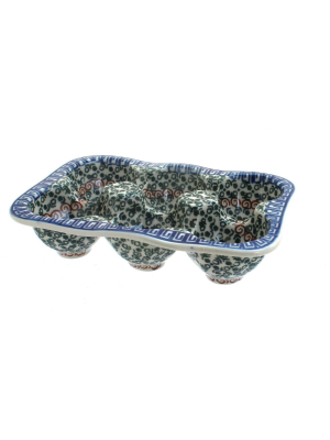 Blue Rose Polish Pottery Athena Egg Tray - 6 Count