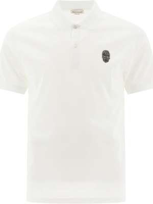 Alexander Mcqueen Skull Embellished Polo Shirt