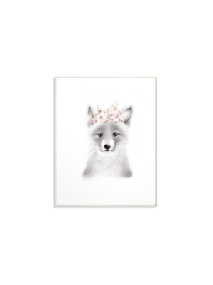 12.5"x0.5"x18.5" Sketched Fluffy Fox Flowers Oversized Wall Plaque Art - Stupell Industries