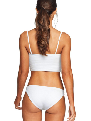 Vitamin A Luciana Full Cut Bikini Bottom In White Ecotex