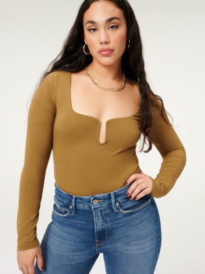 U Ring Bodysuit | Sepia001