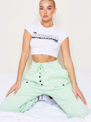 Prettylittlething White The Official Crop Top