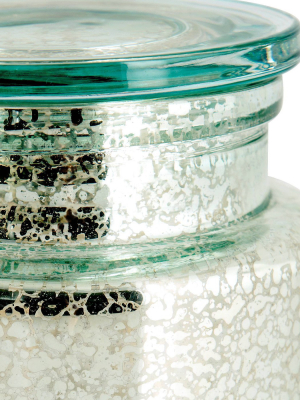 Athena Cotton Ball Jar Blue/silver - Allure Home Creations