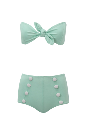 Poppy Seafoam Crepe Bikini