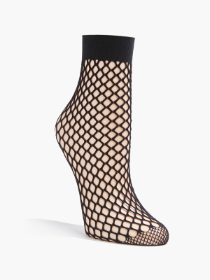 Sheer Fishnet Crew Socks