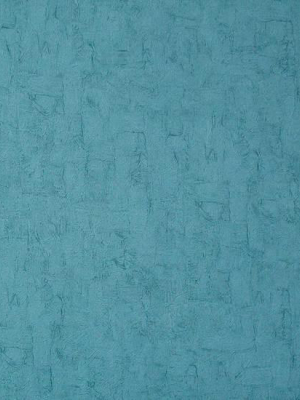 Solid Textured Wallpaper In Turquoise Blue From The Van Gogh Collection By Burke Decor