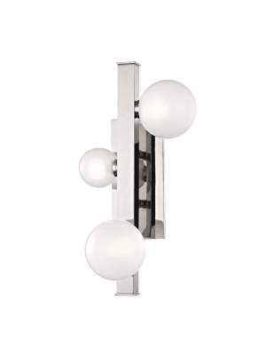 Mini Hinsdale 3 Light Wall Sconce Polished Nickel