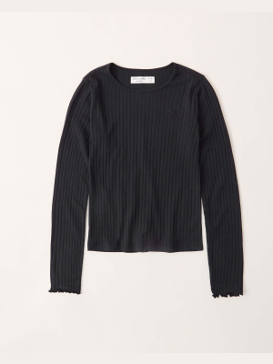 Long-sleeve Ribbed Top