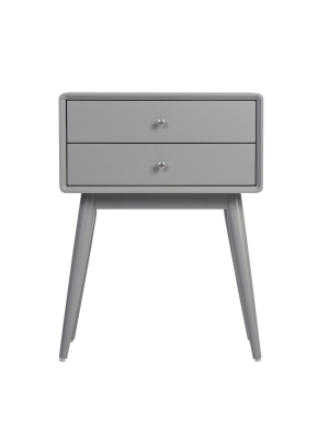 Rory Two Drawer Side Table Gray - Adore Decor