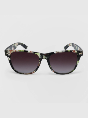 Women's Floral Print Surf Plastic Crystal Silhouette Sunglasses - Wild Fable™