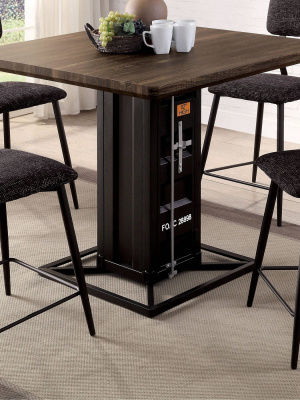 42" Locust Pedestal Storage Base Counter Dining Table Black - Homes: Inside + Out