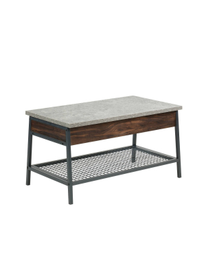 Market Commons Lift Top Coffee Table Walnut - Sauder