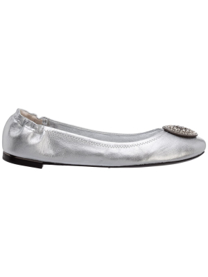 Tory Burch Crystal-logo Ballerina Flats