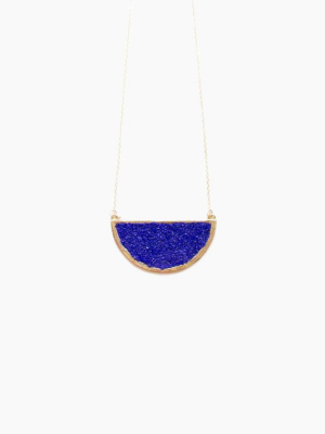 Epoch Crescent Half Moon Pendant Necklace - Blue Lapis