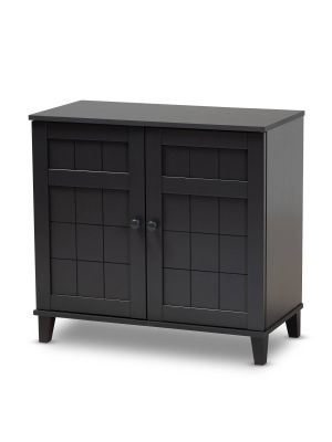 Shelf Wood Shoe Storage Cabinet Glidden Finished Black - Baxton Studio