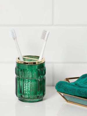 Indo Chic Mercury Glass Toothbrush Holder Green - Opalhouse™