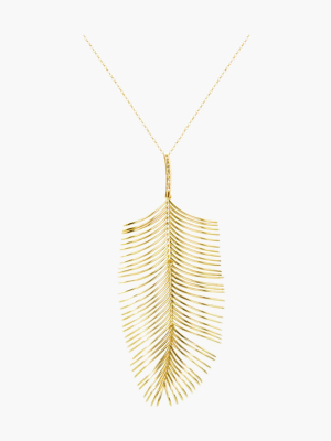 Diamond Long Palm Pendant Necklace