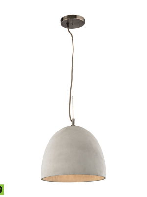 Urban Form 1-light 11 X 12 X 12 Mini Pendant In Black Nickel With Natural Concrete Shade - Includes Led Bulb