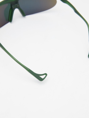 Koharu Eclipse Sunglasses In Green/amber Mirror