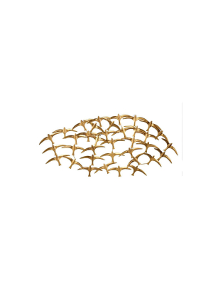 Metal Flocking Birds Wall Sculpture Gold - Project 62™