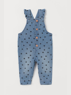 Ruffle-trimmed Overalls