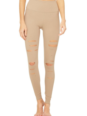 High-waist Ripped Warrior Legging - Gravel