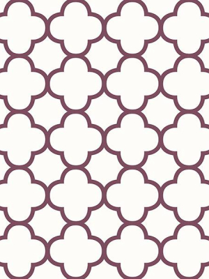 Origin Burgundy Quatrefoil Wallpaper From The Symetrie Collection By Brewster Home Fashions