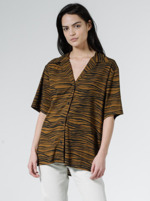 Disrupted Paradise Slouch Shirt - Palm Bronze