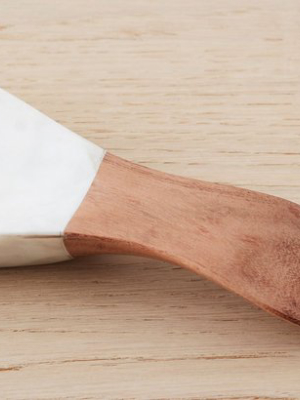 Marble And Acacia Wood Spoon Rest