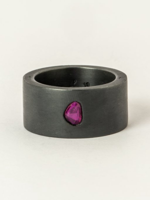 Sistema Ring (0.3 Ct, Punchout Setting, Ruby Faceted Slab, 12mm, Ka+rub)