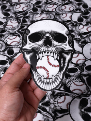 Baseball Skull Sticker